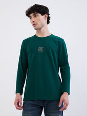 Spykar Botanical Green Slim Fit Casual T-Shirt For Men