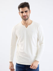 Spykar White Slim Fit Casual T-Shirts for Men