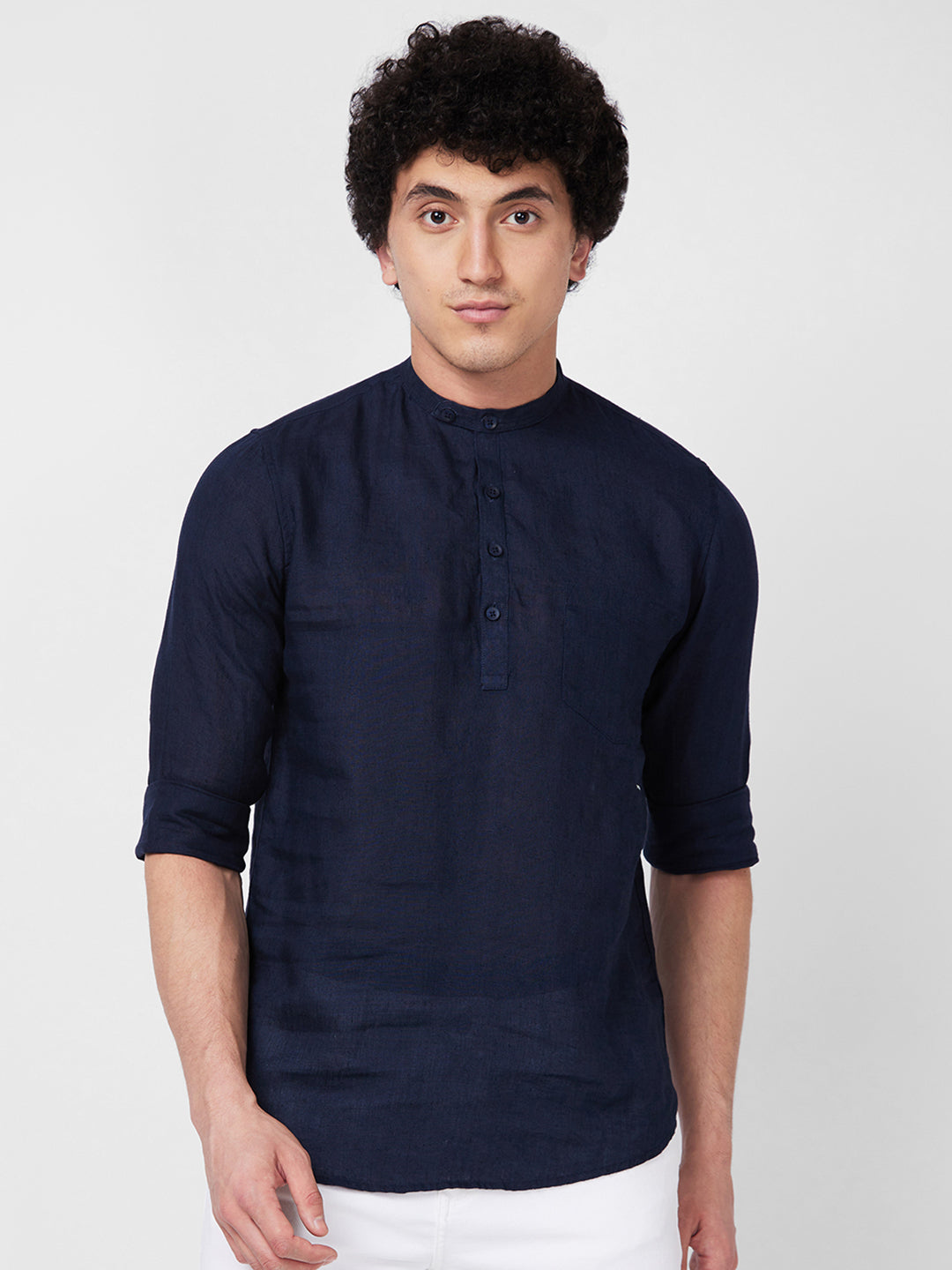 Spykar Mens Casual Shirt F/S Mkusos1Bd006 Navy