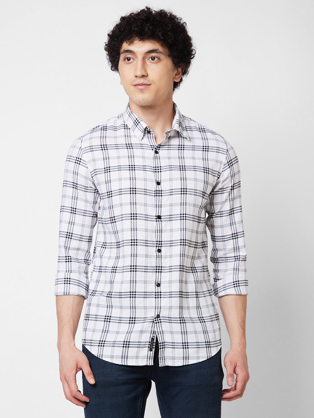 Spykar Mens Casual Shirt F/S Mshcs1Bd152 White