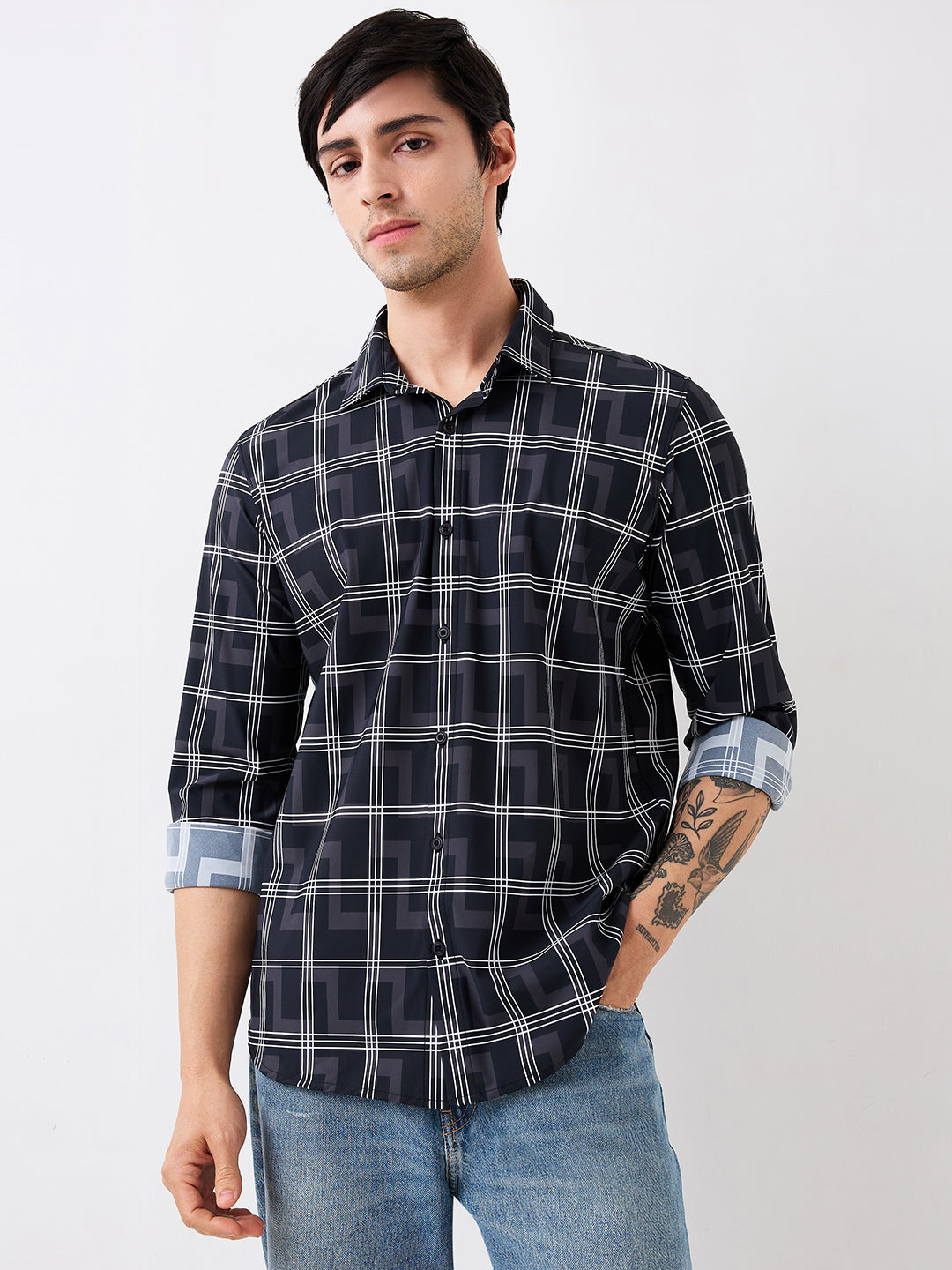 Spykar Mens Casual Shirt H/S Mshcs1Be169 Black