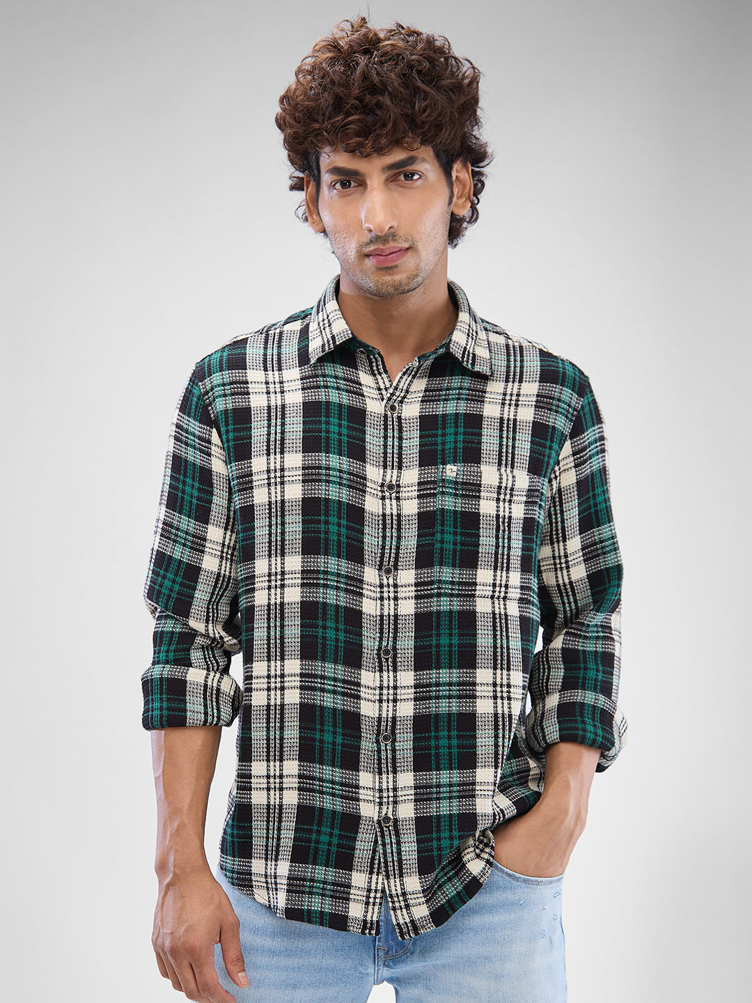 Spykar Mens Casual Shirt F/S Mshcs2Bd021 Sage Green