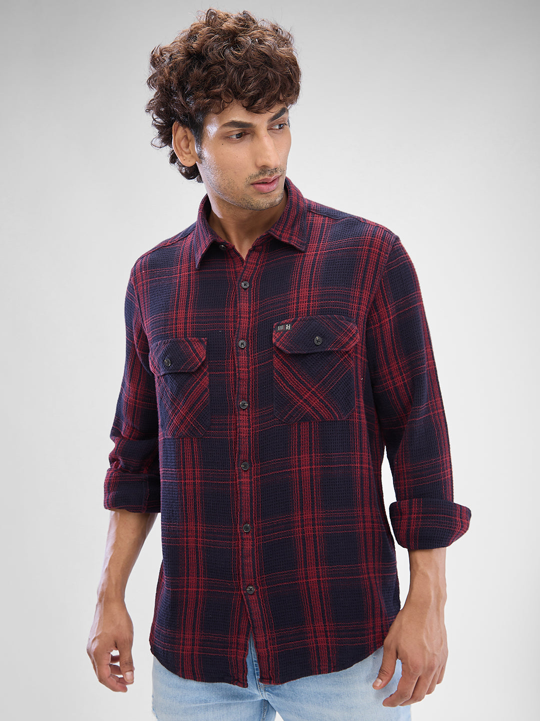 Spykar Mens Casual Shirt F/S Mshcs2Bd023 Brick Red