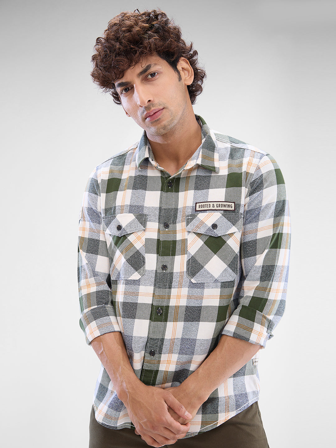 Spykar Mens Casual Shirt F/S Mshcs2Bd149 Rifle Green