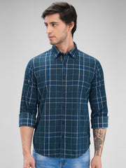 Spykar Mens Casual Shirt F/S Mshcs2Bd164 Teal Green