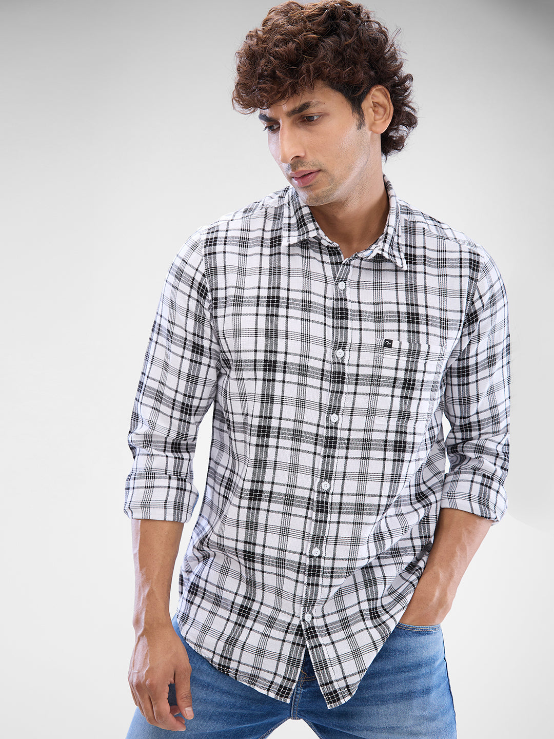 Spykar Mens Casual Shirt F/S Mshcs2Bd166 White