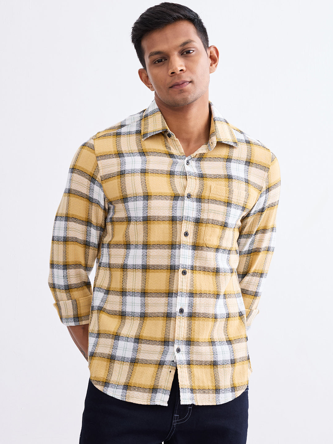 SPYKAR MENS CASUAL SHIRT F/S MSHCS2BE017 TAUPE BEIGE