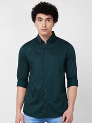 Spykar Mens Casual Shirt H/S Mshps1Bd010 Teal_Green