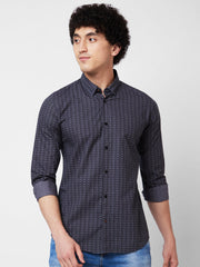 Spykar Mens Casual Shirt F/S Mshps1Bd016 Grey