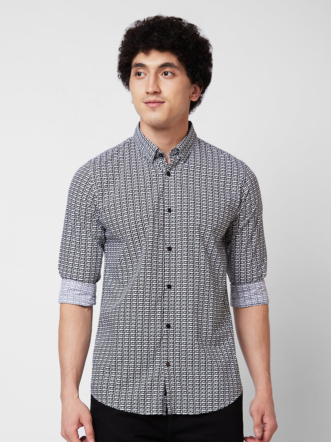 Spykar Mens Casual Shirt F/S Mshps1Bd016 White
