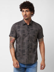 Spykar Mens Casual Shirt F/S Mshps1Bd260 Military Green