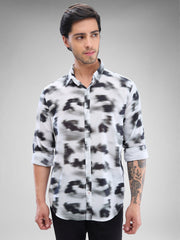 Spykar Mens Casual Shirt F/S Mshps2Bd058 Silver Grey