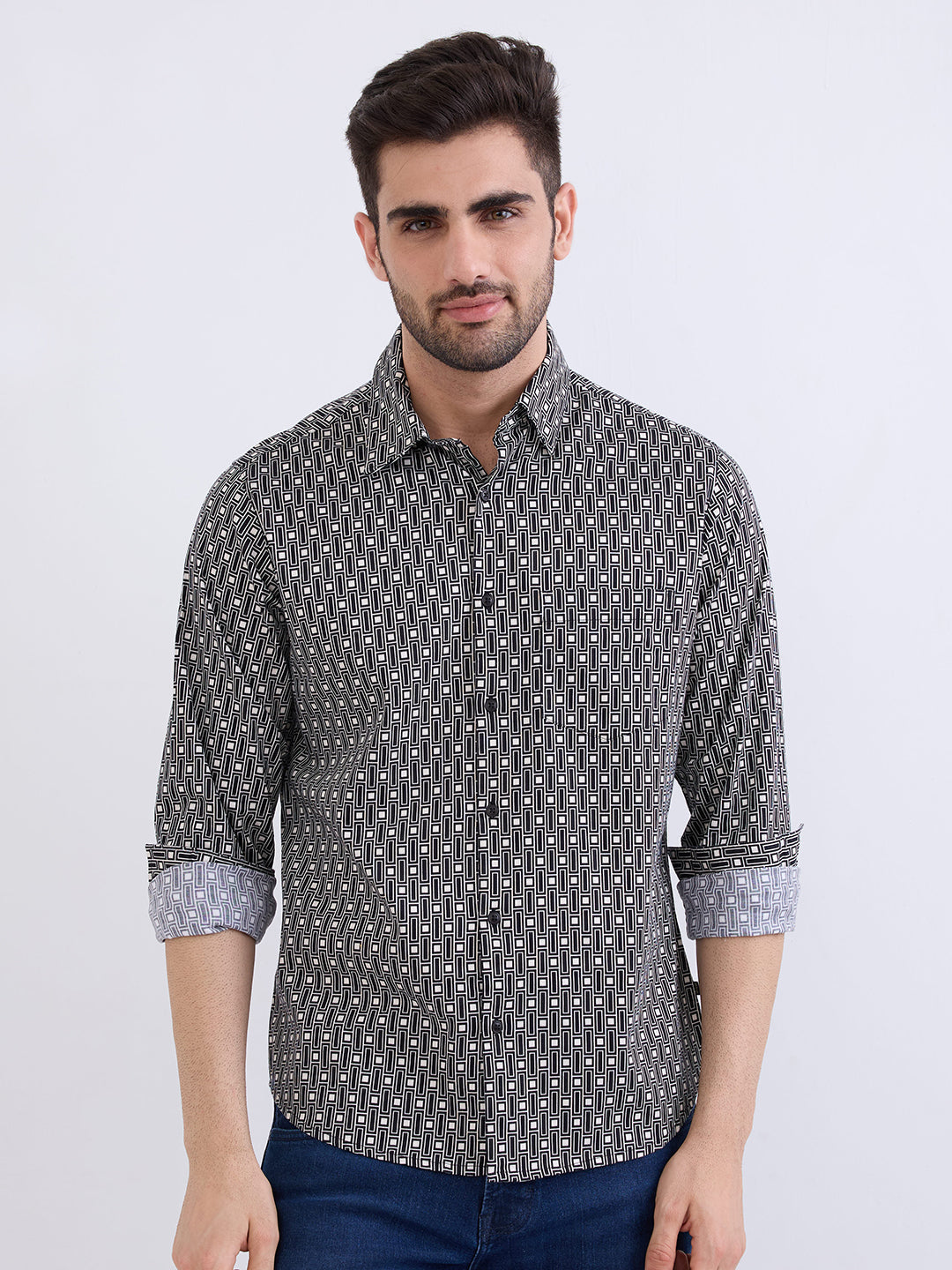 SPYKAR MENS CASUAL SHIRT F/S MSHPS2BE116 BLACK