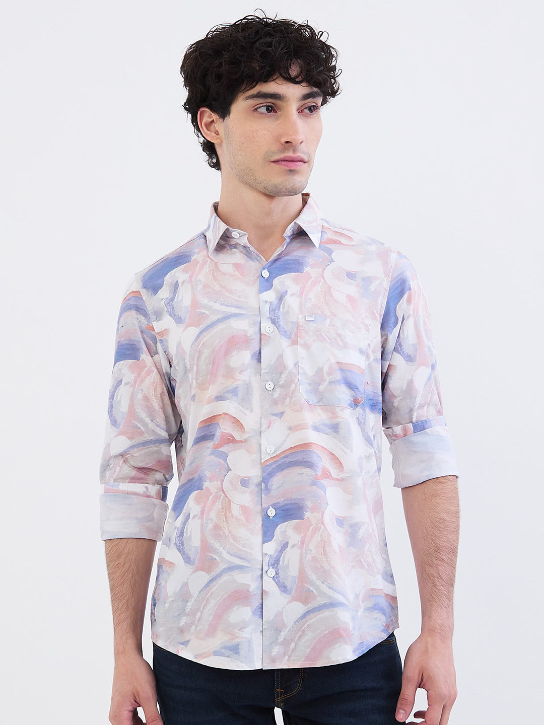SPYKAR MENS CASUAL SHIRT F/S MSHPS2BE264 SOFT PINK