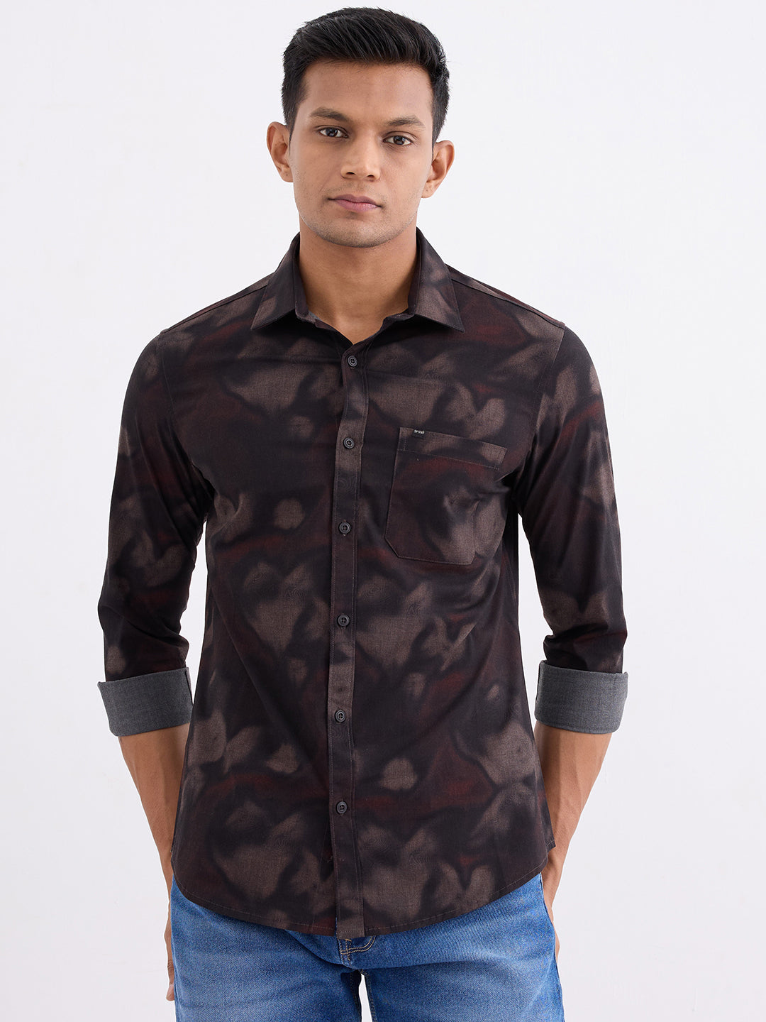 SPYKAR MENS CASUAL SHIRT F/S MSHPS2BE266 BISON BROWN