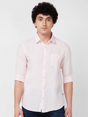 Spykar Mens Casual Shirt H/S Mshsos1Bd193 Peach