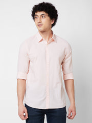 Spykar Mens Casual Shirt F/S Mshsos1Bd206 Light Peach