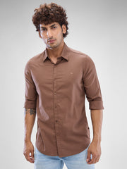 Spykar Mens Casual Shirt F/S Mshsos2Bd099 Bison Brown