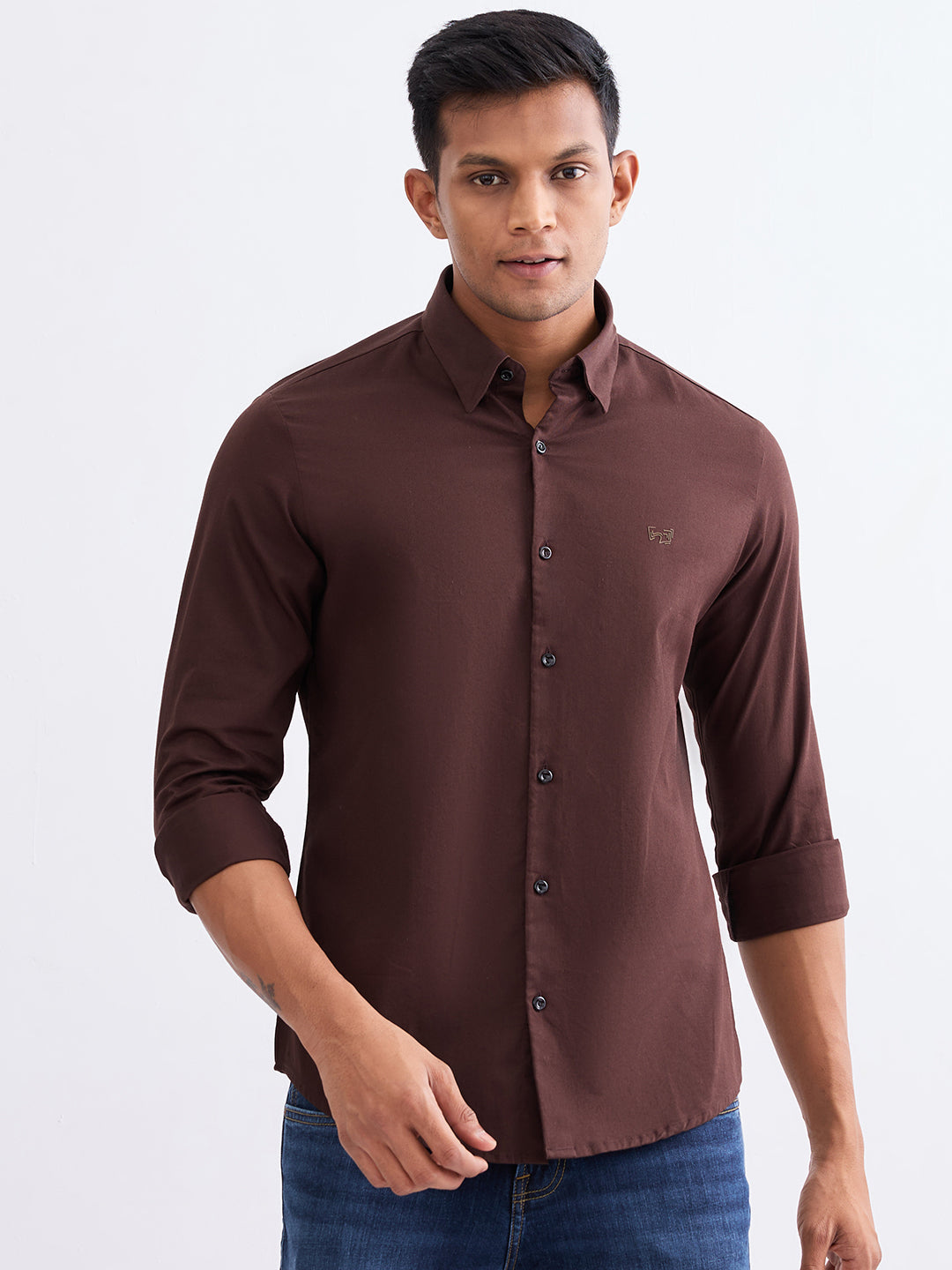 SPYKAR MENS CASUAL SHIRT F/S MSHSOS2BE275 FRIAR BROWN