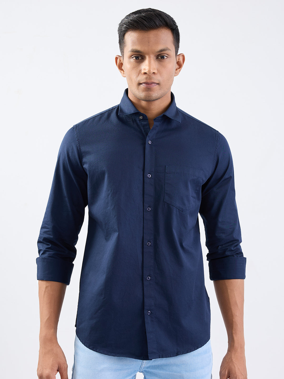 SPYKAR MENS CASUAL SHIRT F/S MSHSOS2BE276 NAVY BLUE