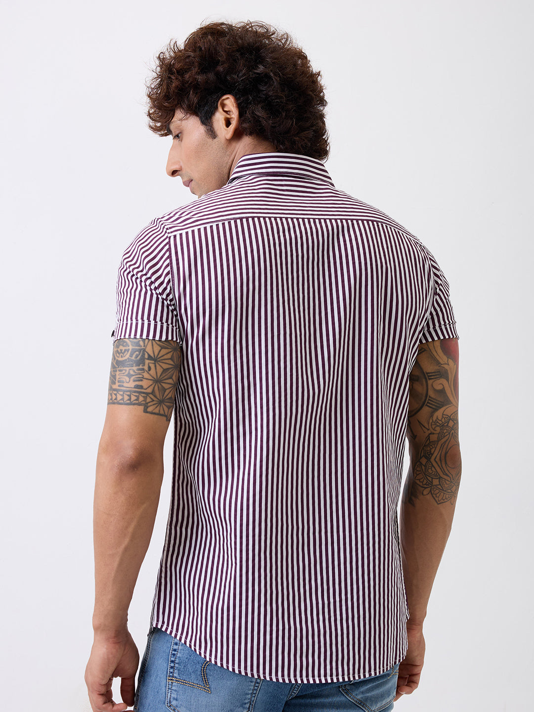 Spykar Mens Casual Shirt F/S Mshst1Bc193 Wine Red