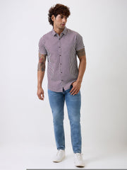 Spykar Mens Casual Shirt F/S Mshst1Bc193 Wine Red