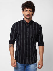Spykar Mens Casual Shirt F/S Mshst1Bd067 Black