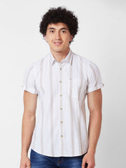 Spykar Mens Casual Shirt F/S Mshst1Bd242 White