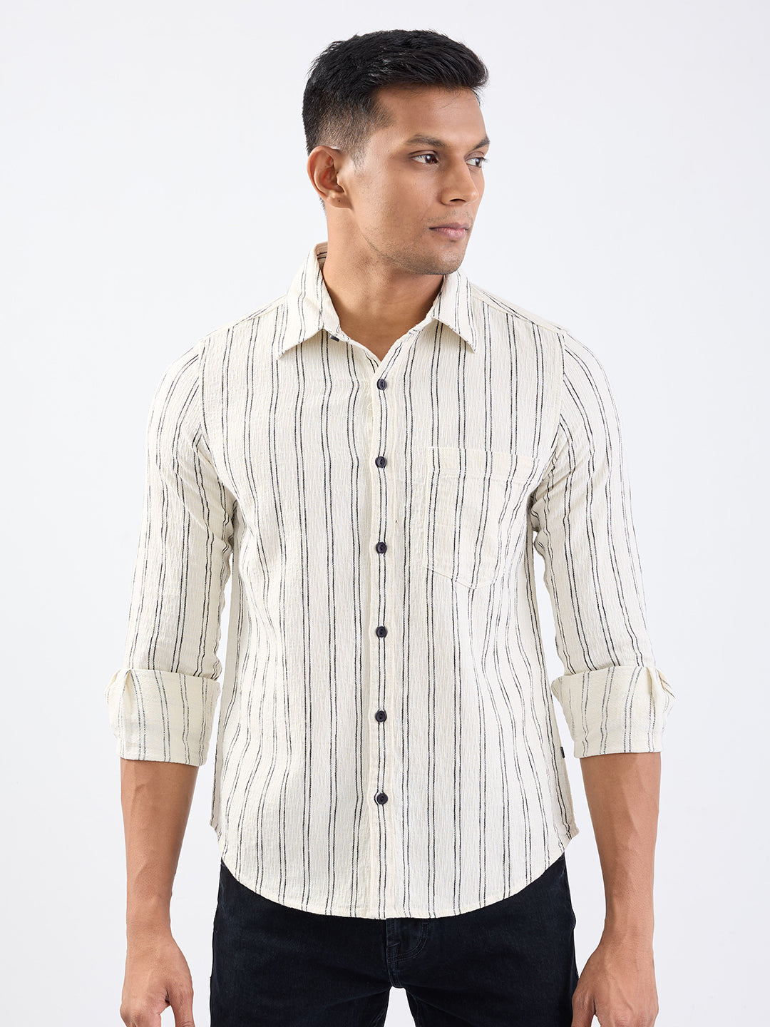 SPYKAR MENS CASUAL SHIRT F/S MSHST2BE037 OFF WHITE