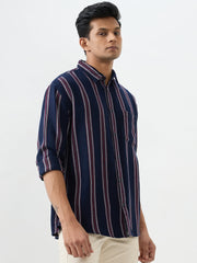 Spykar True Red Slim Fit Shirts For Men