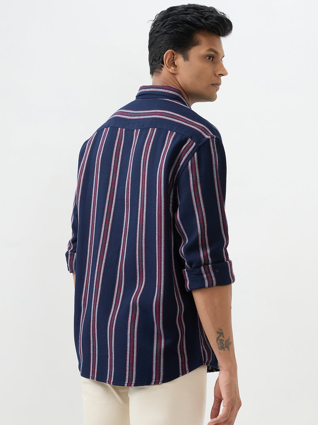 Spykar True Red Slim Fit Shirts For Men