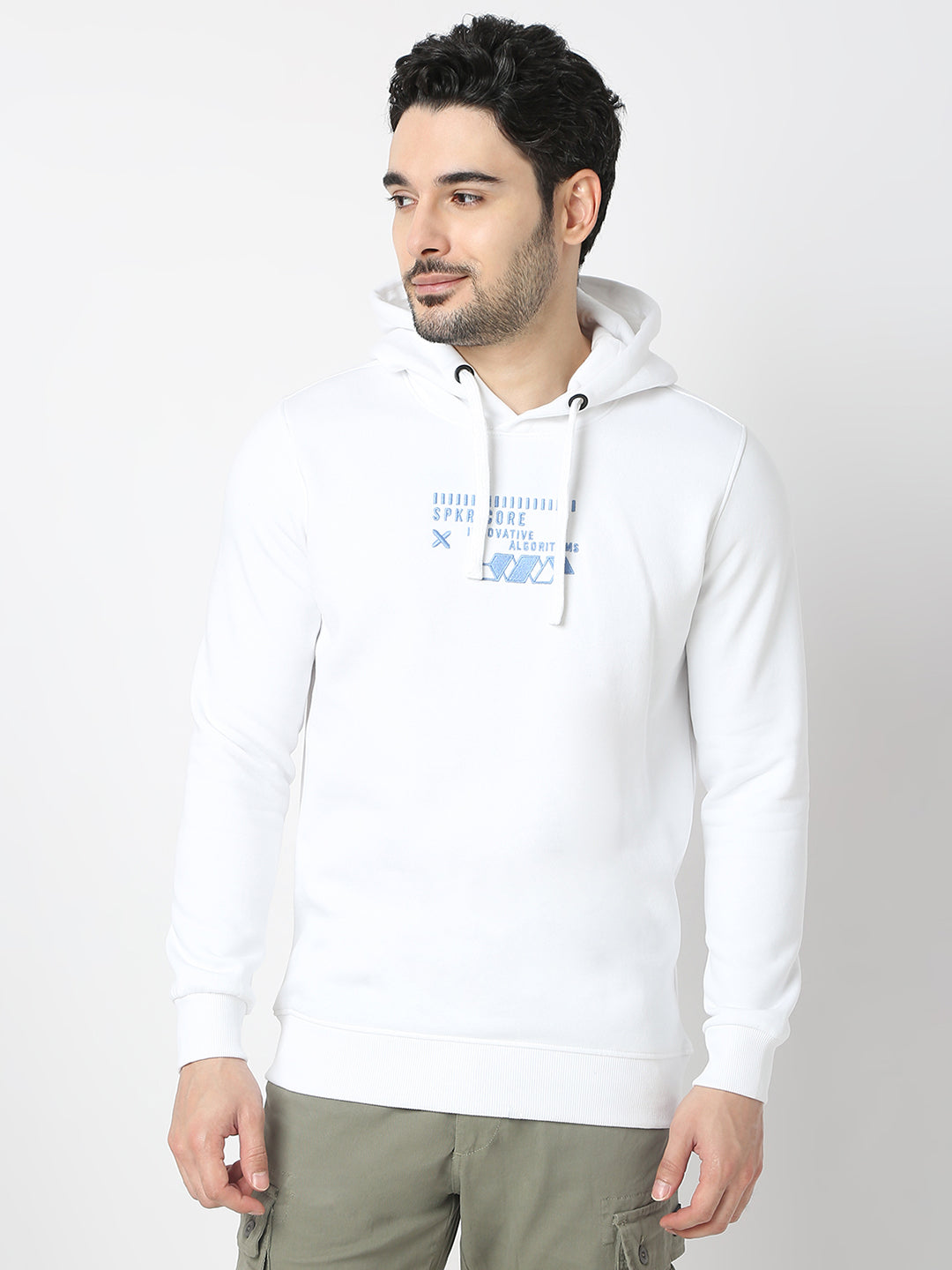 Spykar Mens Sweat Shirt F/S Msshw2Bd034 White