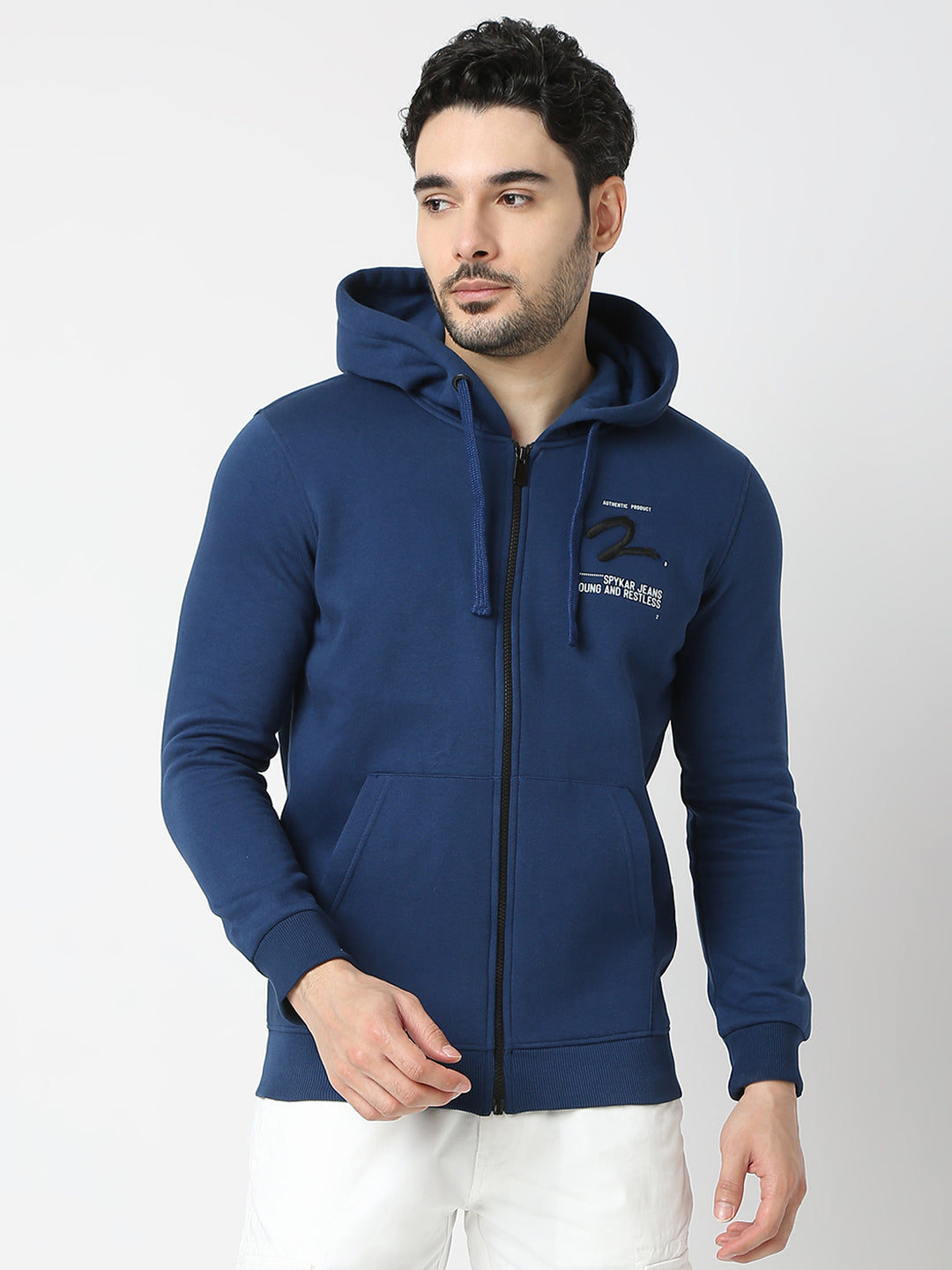 Spykar Mens Sweat Shirt F/S Msshw2Bd043 Indigo Blue
