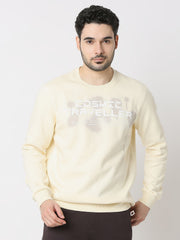 Spykar Mens Sweat Shirt F/S Msshw2Bd052 Off White