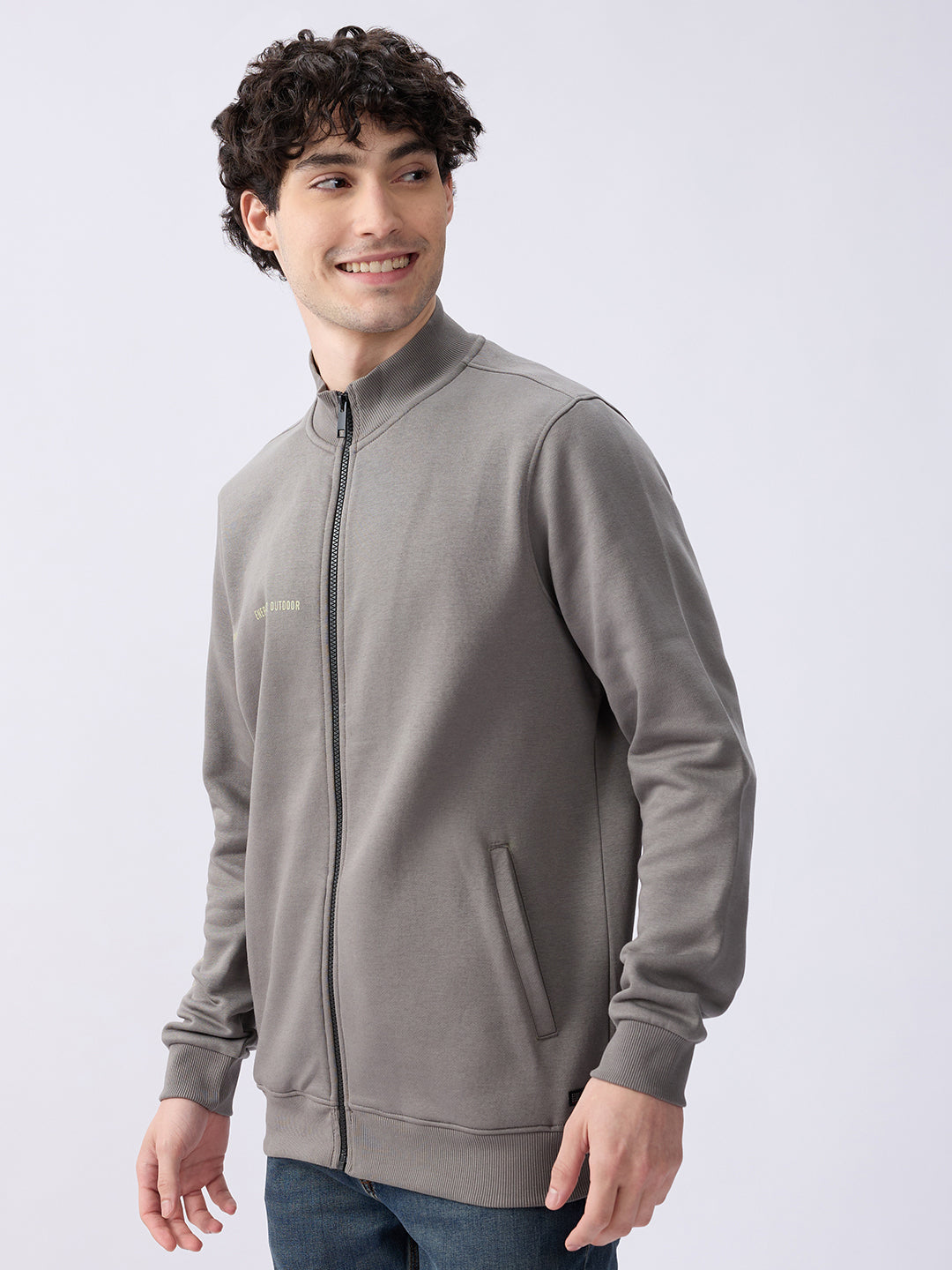 Spykar Mens Sweat Shirt F/S Msshw2Bd063 Cement Grey