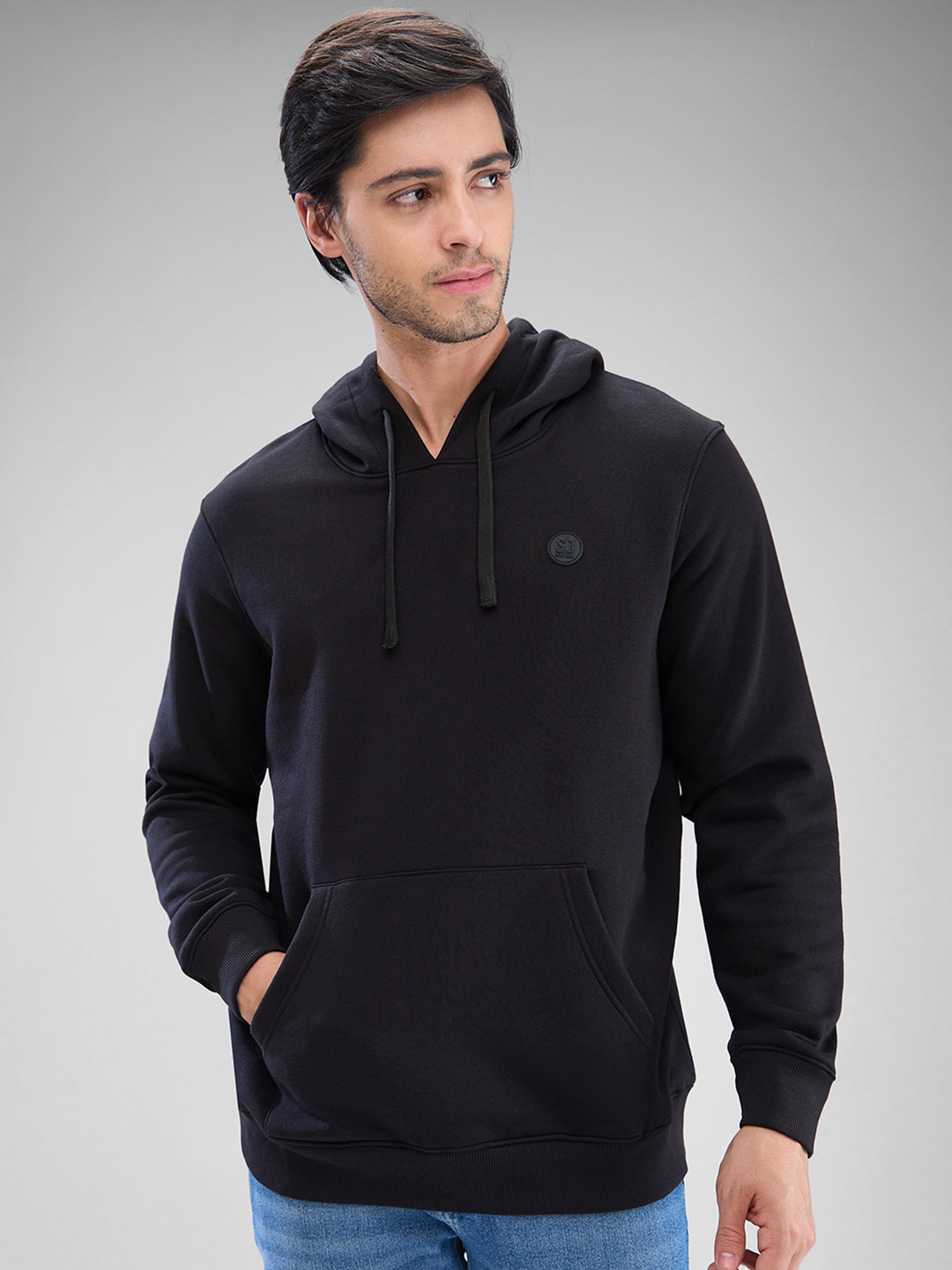 Spykar Mens Sweat Shirt F/S Msslw2Bd049 Black