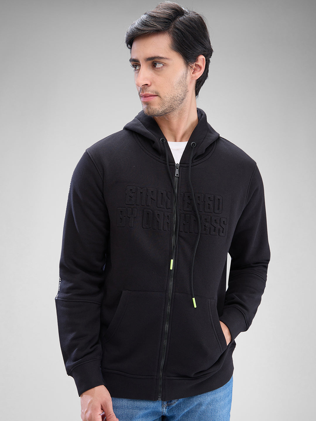 Spykar Mens Sweat Shirt F/S Msslw2Bd054 Black