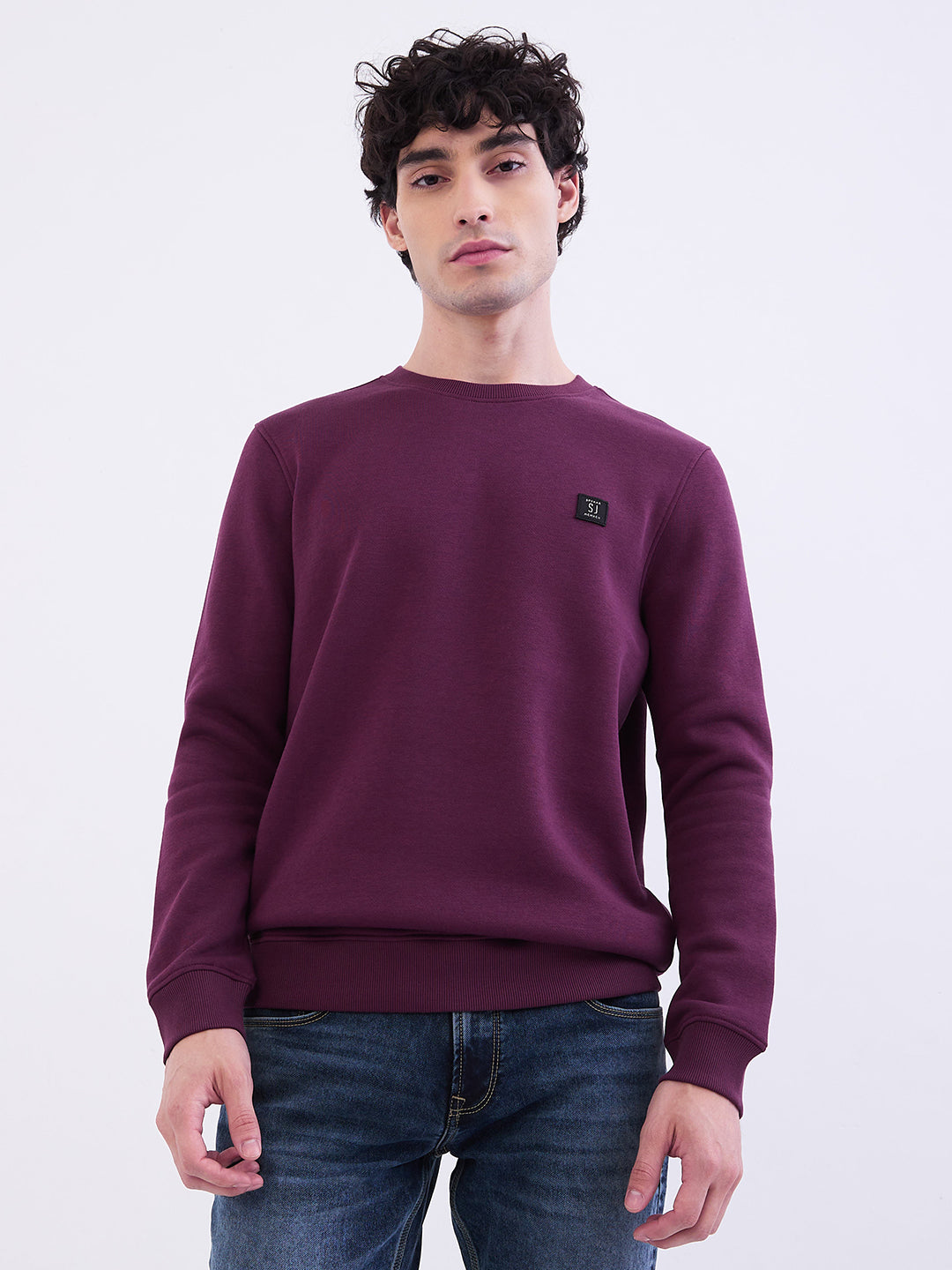 SPYKAR MENS SWEAT SHIRT F/S MSSLW2BE040 Plum Red