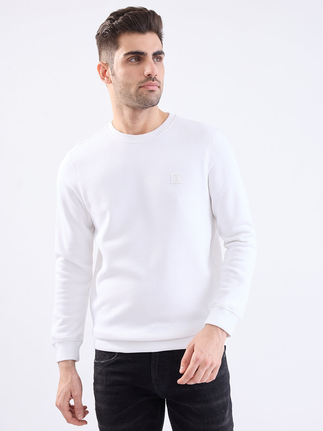 SPYKAR MENS SWEAT SHIRT F/S MSSLW2BE040 WHITE