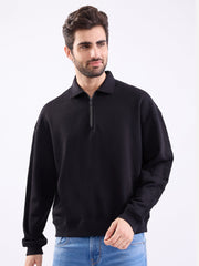 Spykar Black Slim Fit Casual Sweatshirts For Men