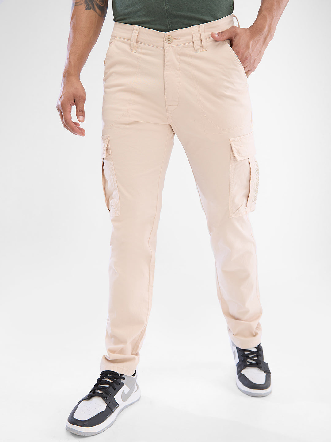 Spykar Mens Casual Trouser Mtrcg2Bd005 Ecru