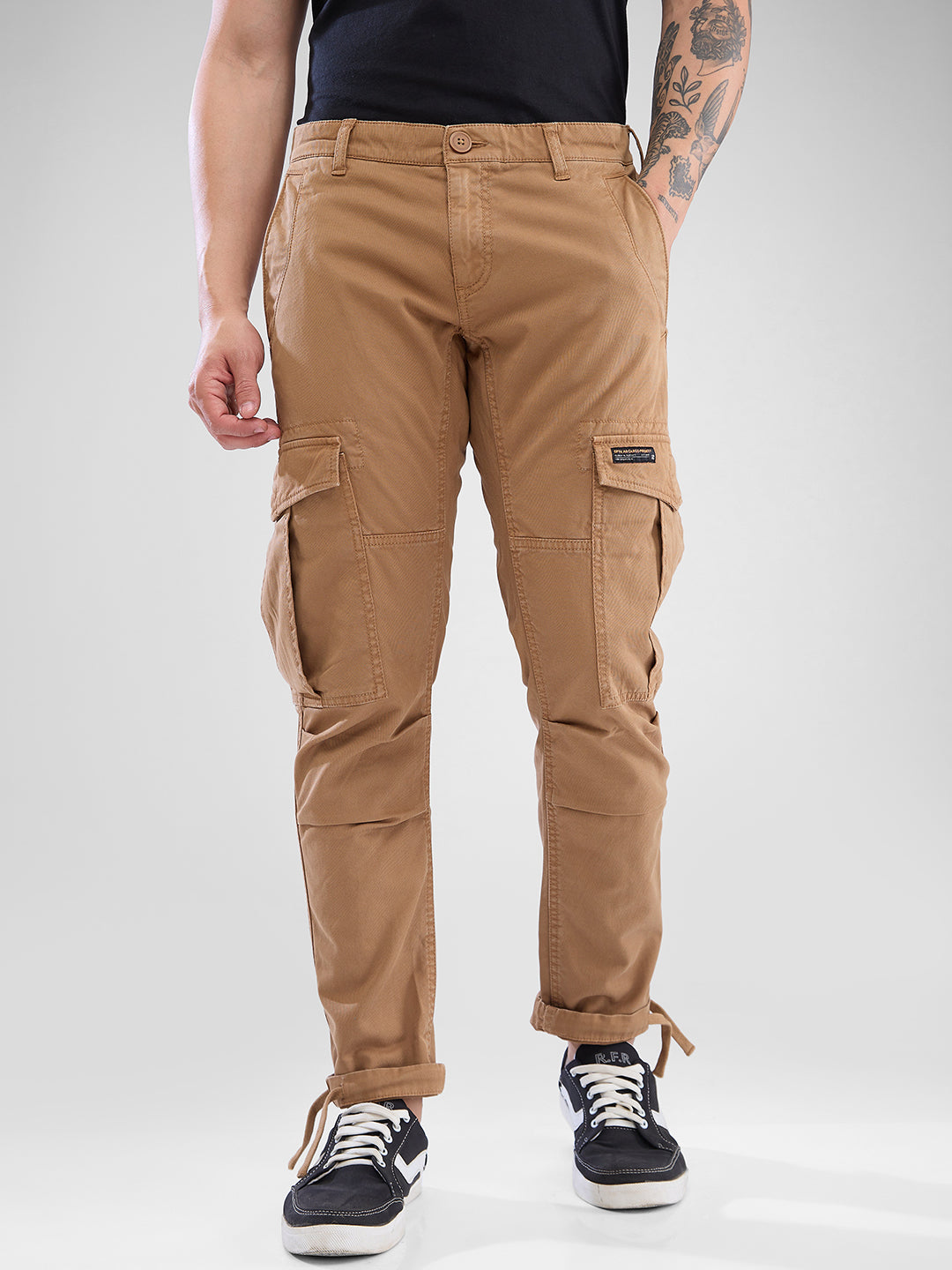 Spykar Mens Casual Trouser Mtrcg2Bd020 Khaki