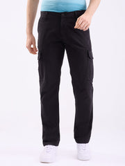 Spykar Mens Casual Trouser Mtrcg2Be005 Jet Black