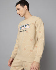 Naruto Beige Regular Fit Sweatshirt Men