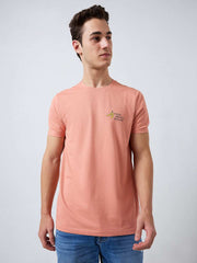 Spykar Mens T-Shirt H/S Mktft1Be085 Tropical Pink
