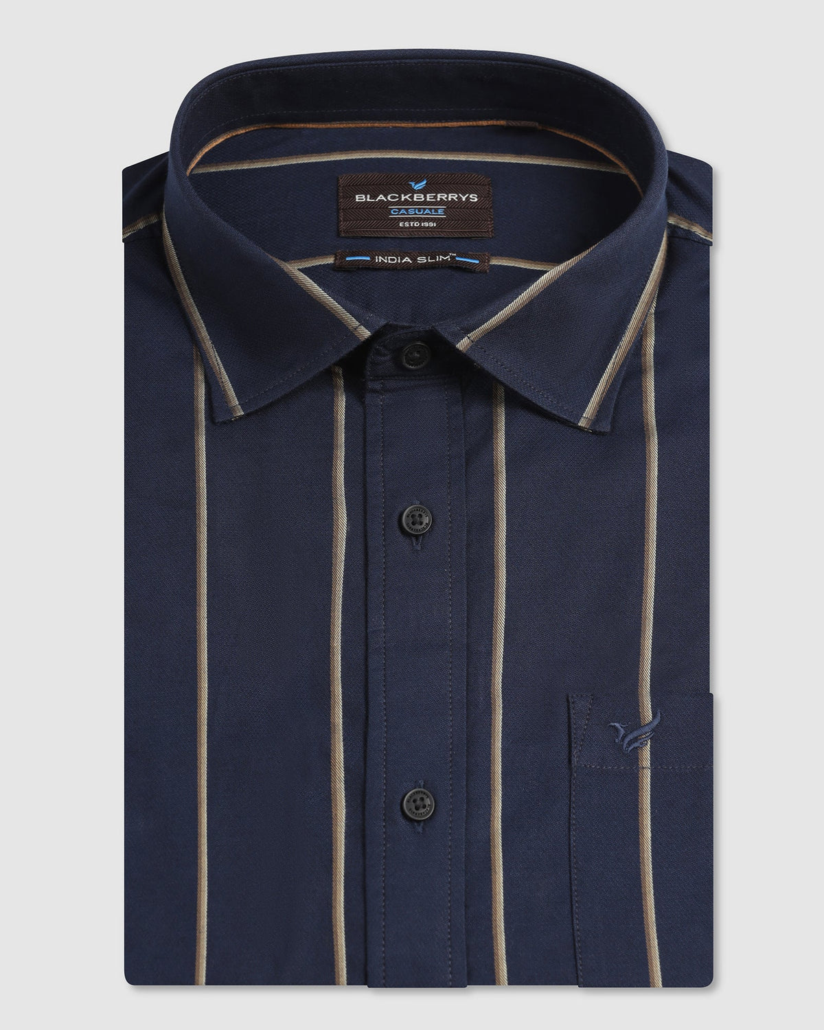 Blackberry Mens Casual Shirt F/S Es-Um-St-Huon Navy