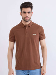 SPYKAR MENS T-SHIRT F/S MKTBP2BE085 BISON BROWN