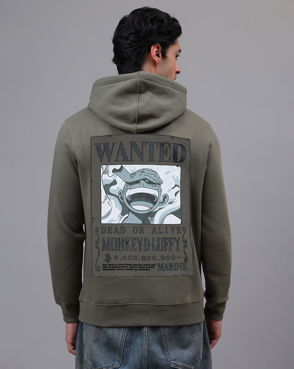 One Piece Printed Regular Fit Hoodie For Men