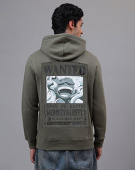 One Piece Printed Regular Fit Hoodie For Men