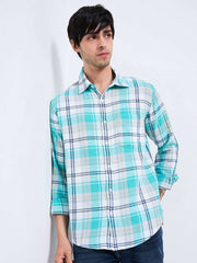 Spykar Mens Casual Shirt H/S Mshcs1Be146 Bleached Aqua